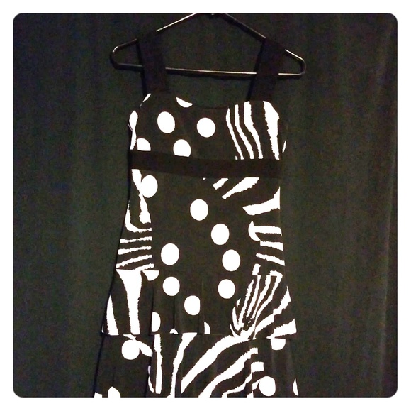 Franklyman Black & White Tiered Dress - Picture 1 of 6
